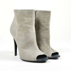 Bottega Vanetta Suede Peep Toe Booties